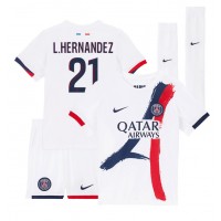 Paris Saint-Germain Lucas Hernandez #21 Auswärts Trikotsatz Kinder 2024-25 Kurzarm (+ Kurze Hosen)